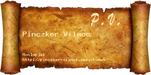 Pinczker Vilmos névjegykártya